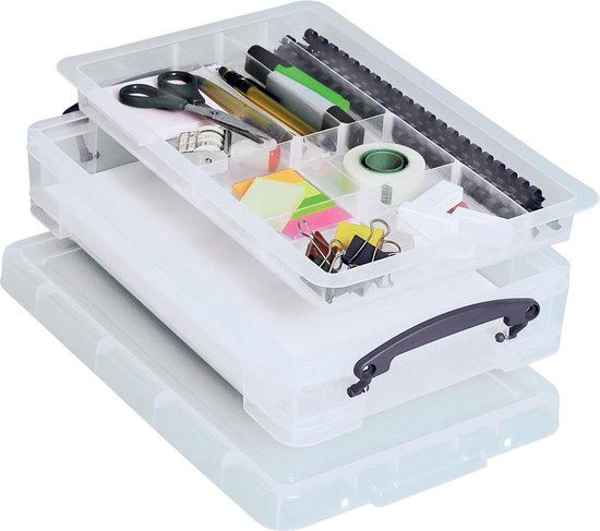 Really Useful Box 4 liter met divider transparant