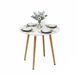 Merkloos Relaxdays Eettafel rond - Ø 80 cm - bamboe poten - wit-natuur