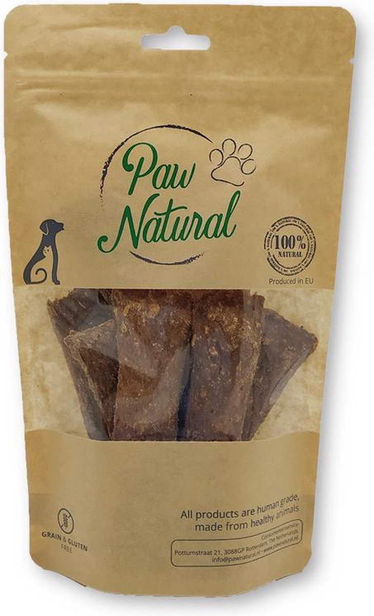 Paw Natural Puur Geit Vleesreepjes voor Honden, Training Traktaties Beloningen 150g. Graan en Glutenvrij Naturel Hondenvoer voor Dieren, alle Rassen