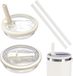 REM life GmbH Set d'accessoires pour gobelet, 2 pièces, couvercle anti-fuite avec paille, compatible avec gobelets, couvercle de paille, accessoire pratique adapté pour gobelet Stanley (Blanc) - 40 OZ - Anti-fuite - Blanc