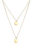Elli Halsketting Layer Geo Cirkel 925 Sterling Zilver verguld