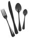 Omgoods - Ensemble de couverts 24 pièces, noir, compatible lave-vaisselle