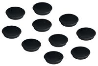 FRANKEN Magneten rond, 10 stuks, hoogwaardige zelfklevende magneten voor kantoor, huishouden, werkplaats, ideaal voor whiteboards, koelkast, planborden of showkasten, 24 mm, zwart, HM20 10