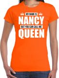 Bellatio Decorations Shoppartners Bv Naam cadeau t-shirt - my name is Nancy - but you can call me Queen - oranje - dames - koningsdag - verjaardag - sport XL