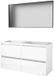 Basic-Line Framed 46 Badkamermeubelset - 120 x 46 cm - Greeploos - 4 Lades - Acryl Wastafel - Zonder Kraangat - Spiegel met Zwart Aluminium Frame - Ice White