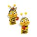 Dekohelden24 Decoratieve figuur bijenpaar met honingpot, set van 2, tuindecoratie, polyresin, grootte: L/B/H ca. 5 x 5 x 9 cm