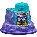 Kinetic Sand Mini-zeemeerminslot, 170 g, magisch zand, paars zand, 1 uitsteekvorm, 2 accessoires en 3 edelstenen, speelgoed voor kinderen en meisjes van 3 jaar