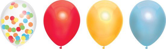Haza Ballonnen - multi kleuren mix verjaardag/thema feest - 6 stuks - Regenboog - Knoopballon - 30 cm