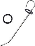 Black Label - Long Beaded - Urethral Stretcher met Siliconen Ringen