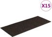 vidaXL - Trapmatten - Zelfklevend - 15 stuks - 60x25 cm - Donkerbruin - Rechthoekig