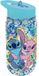 Stor Disney's Stitch Tritan Drinkfles – 330 ml – Met glittereffect – Vaatwasserbestendig & BPA-vrij - Drinkfles met rietje voor kinderen – Transparant blauw