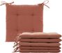 Hespéride Coussin de chaise Altea - 6x - 40 x 40 cm - terre cuite - carré - polyester - coussin de jardin - extérieur