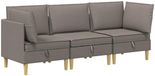vidaXL Modulaire bankset met opslag 3 zitplaatsen Taupe Stof