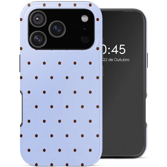 Selencia Hoesje - Geschikt voor Apple iPhone 17 Pro - Backcover - Happy Dots Digital Sky