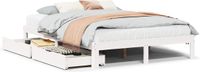 vidaXL Bedframe met lades massief grenenhout wit 120x190 cm
