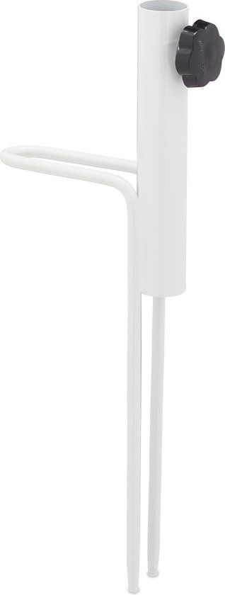 Relaxdays Grondanker Parasol - Wit - Parasolhouder - Strandparasol Houder - 17-23 mm