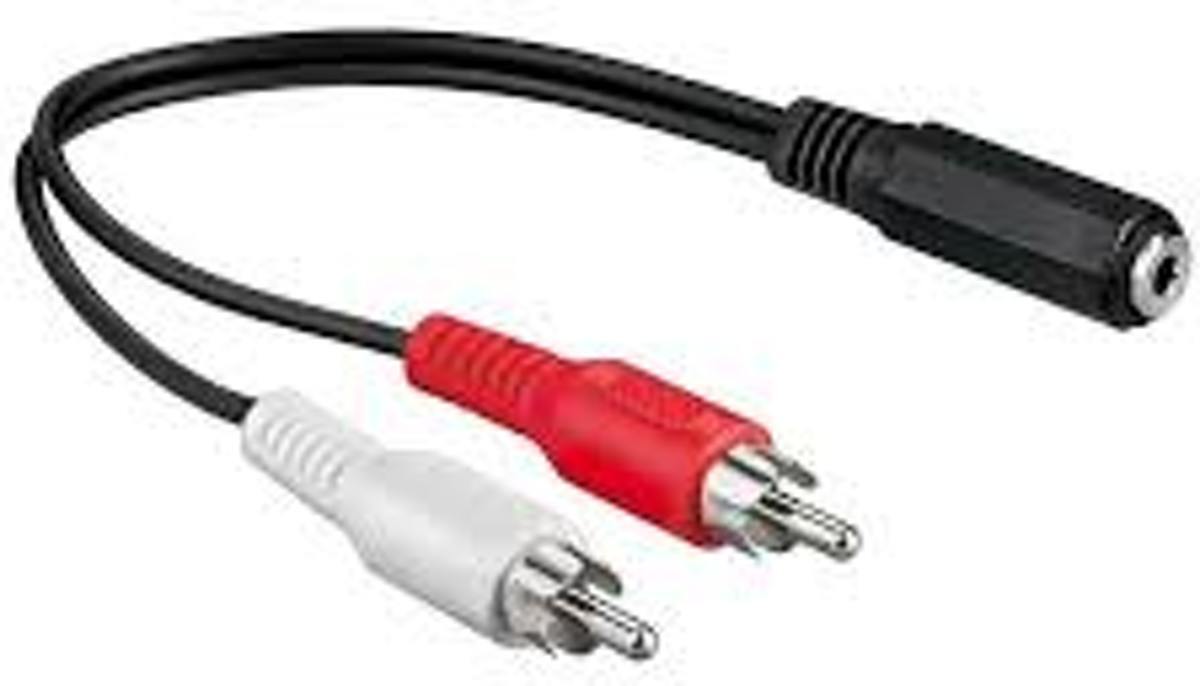 Easyfiks Jack Verloopkabel Contra 3.5mm Female - 2x Tulp RCA Male