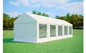 Tonnelle 3x10 m PREMIUM – PVC 500 g/m², ignifuge, cadre au sol + renforts de toit, jusqu'à 60 personnes - Blanc