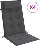 vidaXL Stoelkussens 4 st hoge rug oxford stof antracietkleurig