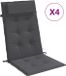 vidaXL Stoelkussens 4 st hoge rug oxford stof antracietkleurig
