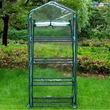 Merkloos / Sans marque Wan GmbH Tuinkas Groen/Transparant PVC Staal 187 cm 69 cm 49 cm