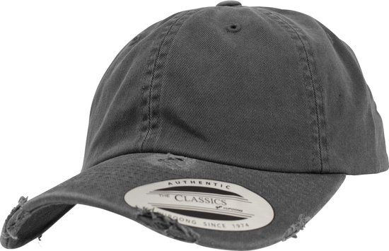 Flexfit Low Profile Destroyed Unisex Cap - donkergrijs - Standard