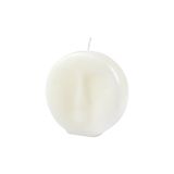 Kaars Arty Kaars in gezichtsvorm, 9 x 2,5 x H9 cm, kleur: wit