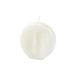 Kaars Arty Kaars in gezichtsvorm, 9 x 2,5 x H9 cm, kleur: wit