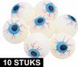 Smiffys R.H. Smith & Sons Wig Makers Ltd 10x Glow in the dark enge decoratie oogballen/ogen van 4 cm voor Halloween
