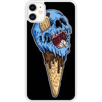 Ice cream skull bedrukt siliconen hoesje compatibel met iPhone 11