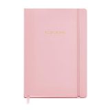 Miquel Rius Bullet Journal, hardcover van kunstleer met elastische sluiting, notitieboek DIN A5 (148 x 210 mm), 96 vellen, 100 g/m², gestippelde binnenkant, binnenvak, roze