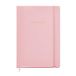 Miquel Rius Bullet Journal, hardcover van kunstleer met elastische sluiting, notitieboek DIN A5 (148 x 210 mm), 96 vellen, 100 g/m², gestippelde binnenkant, binnenvak, roze