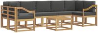 vidaXL Hoek loungeset 4 zitplaatsen acacia hout wit en antracietkleurig
