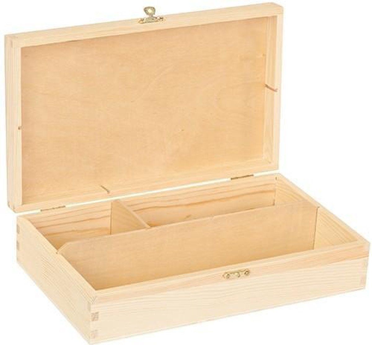 Playwood Houten tekenkist met vakken 27cm x 16cm x 6,5cm pine - Grijs