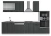 Vicco Fame-Line Complete keukeneenheid – 300 cm met hoge kast, zonder werkblad Antraciet landhuis/wit