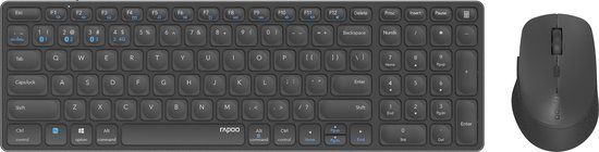 Rapoo 9700M Draadloos multimode Blade Combo Set - QWERTY US - Donkergrijs