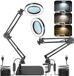 Ibenzoa® Lampe loupe LED réglable avec trois couleurs et éclairage dimmable