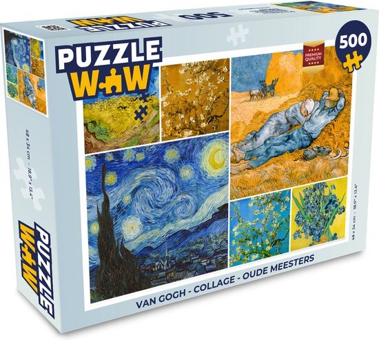 MuchoWow Puzzel Van Gogh - Collage - Oude Meesters - Legpuzzel - Puzzel 500 stukjes - Sinterklaas cadeautjes - Sinterklaas voor grote kinderen