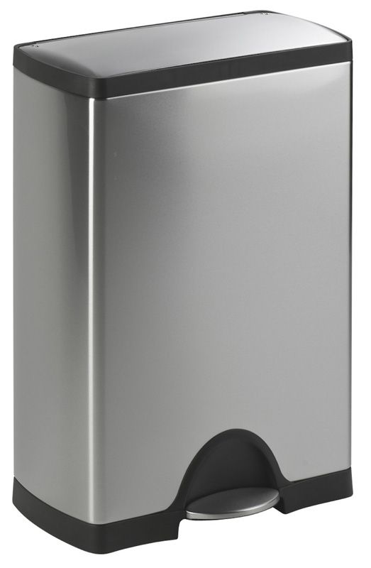 simplehuman VB 005553 - 50L Rectangular Pedal Bin - Black/Stainless Steel