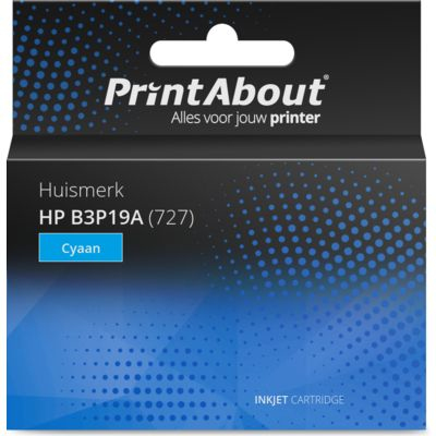 PrintAbout Huismerk HP B3P19A (727) Inktcartridge Cyaan Hoge capaciteit