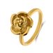 Lucardi Dames Stainless steel goldplated ring voor dames - Ring - Staal - Goudkleurig - 16 / 50 mm
