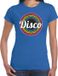 Bellatio Decorations Disco t-shirt dames - blauw - katoen - S