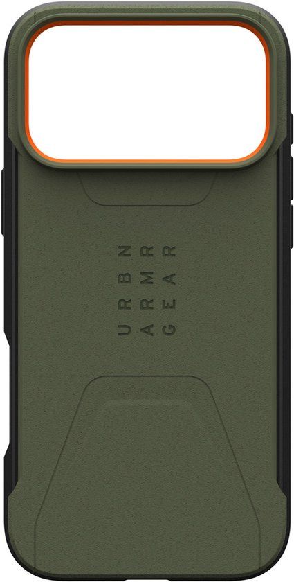 Urban Armor Gear Civilian MagSafe Case voor iPhone 17 Pro - Olijf, Oranje