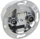 Q-Link Prise en encastrement Élément Câble COAX KabelKeur - Connexion Radio/TV - Retour Compatible - Boîtier de terminaison - Adapté pour TV Numérique par Câble - Certifié KabelKeur - Couleur Blanc
