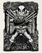 Komar Marvel Wolverine Lino-Cut wandafbeelding voor kinderkamer, 40 x 50 cm