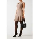 GUESS Dalia Robe évasée en soie taupe
