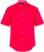 JP 1880 - Heren - Overhemd halflange mouwen linnenmix opstaande kraag modern fit - Rood - Maat XL