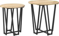 vidaXL Bijzettafelset 2 stuks Sonoma eiken en zwart 50 x 50 x 50,5 cm