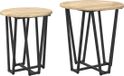 vidaXL Bijzettafelset 2 stuks Sonoma eiken en zwart 50 x 50 x 50,5 cm
