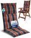 Beautissu HighLux HL Coussin de jardin coussin d'assise à dossier haut 120x50cm Set de 6 coussins de chaise pour chaises de jardin 7cm d'épaisseur Gris-Orange-Blanc à carreaux Fabriqué dans l'UE